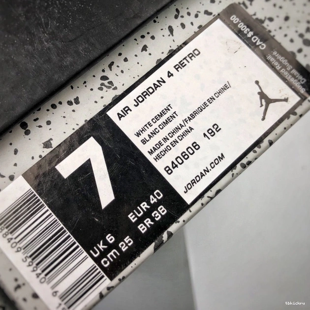 Rep TBK (nike) 840606-192 OG 4 White Cement Jordan Air 0809